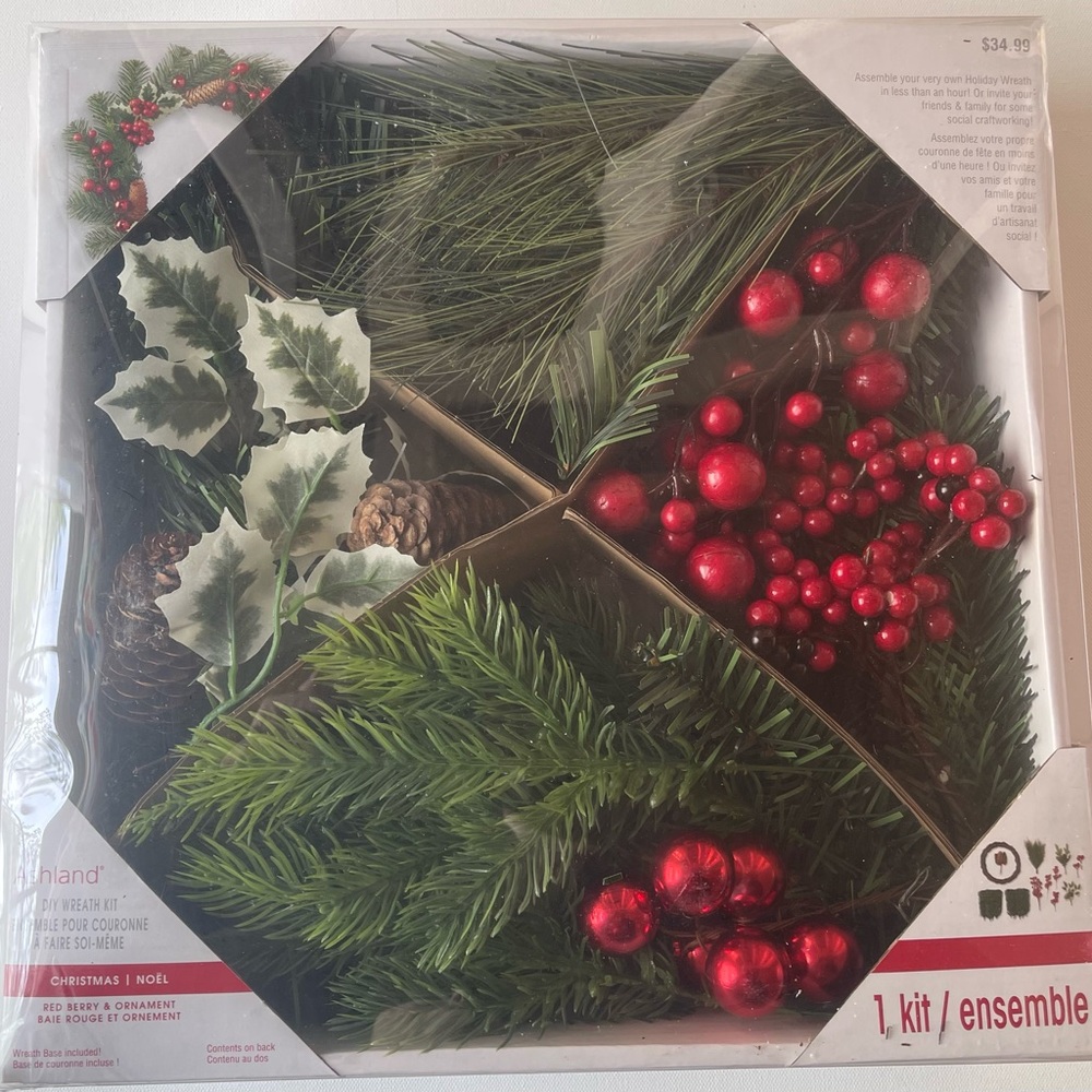 Ashland Christmas Wreath Kit with Red and Green Accents